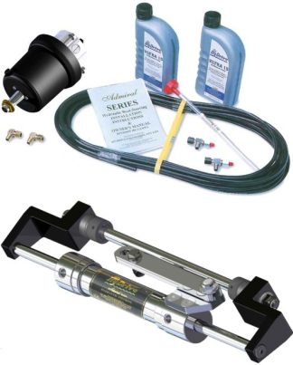 Hydrive Admiral Complete Outboard Steering Kit - Bullhorn Mount Suits Most Honda Single Outboards up to 300hp or Dual Counter Rotating Outboards up to 600HP (OBKIT1-HONDA)
