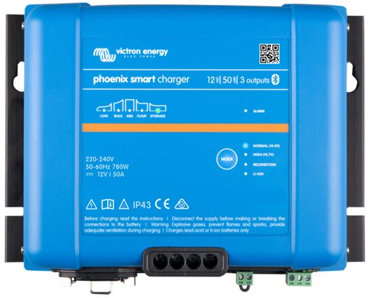 Victron Phoenix Smart IP43 Charger - 12V - 50A - 3 Output - Bluetooth Smart Enabled (PSC125053085)