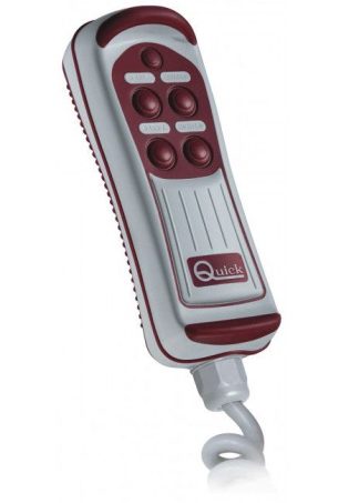 Quick Hand Held Wired Remote Control - 4 Button - Incl. Plug, Socket and 3.5m Coiled Cable - 12V or 24V - HRC 1004 (FPHRC1004000C00)