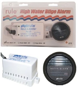 Rule High Water Bilge Alarm Kit - 12VDC - Includes Float Switch, Dash Gauge with Alarm for System Failure (RWB104)