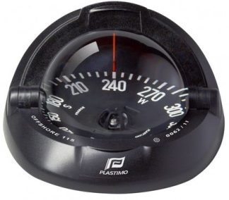 Plastimo Offshore 115 Powerboat Compass - Flush Mount Black Compass - 101mm Apparent Dia. - Black Flat Card (RWB8093)