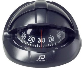 Plastimo Offshore 115 Powerboat Compass - Flush Mount Black Compass - 101mm Apparent Dia. - Black Conical Card (RWB8094)