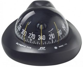 Plastimo Olympic 115 Sailboat Compass - Flush Mount Black Compass - 101mm Apparent Dia. - Black Conical Card (RWB8101)