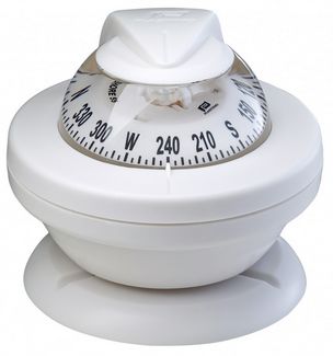 Plastimo Offshore 55 Powerboat - Bracket Mount White Compass - White Conical Card - Adjustable 0-90° Surface Mount (RWB8107)
