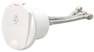 Nuova Rade Premium Mixer Tap Set - WHITE HOUSING with CHROME Brass Mixer Tap - Hot-Cold (RWB8272)