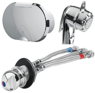 Nuova Rade Premium Shower and Mixer Tap Set - CHROME HOUSING with CHROME Shower Spray Head and CHROME Brass Mixer Tap (RWB8283)