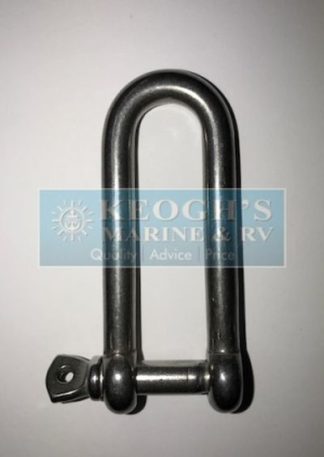 Long "D" Shackle 8mm - 750Kg SWL - 316 Stainless Steel - Suits Chain from 8mm & Most Anchors up to 20kg (RWB2427)