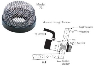 Rule Inlet Debris Strainer - Stainless steel mesh strainer with 3/4" female threaded insert (RWB38)