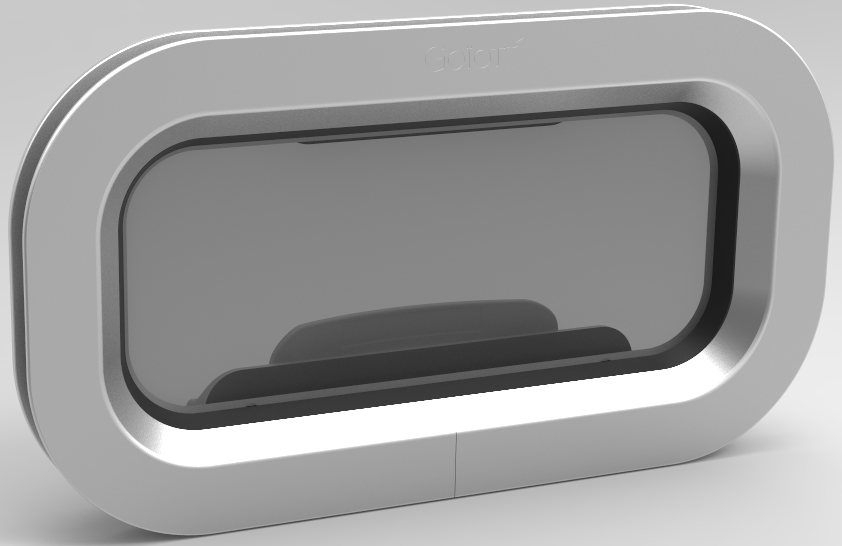 Goiot Opal Opening Portlight - Size T00 - 303 x 156mm Cut-Out - Gray Acrylic (116409)