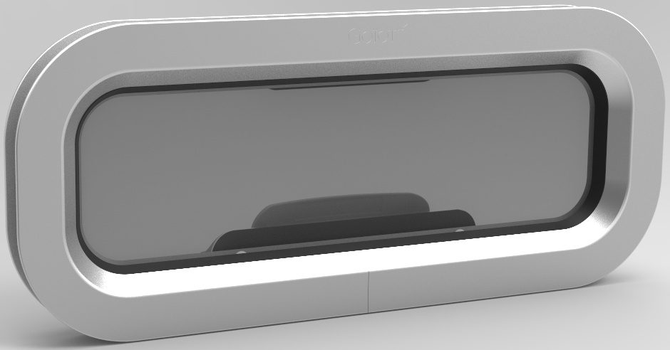 Goiot Opal Opening Portlight - Size T02 - 405 x 156mm Cut-Out - Gray Acrylic (117996)