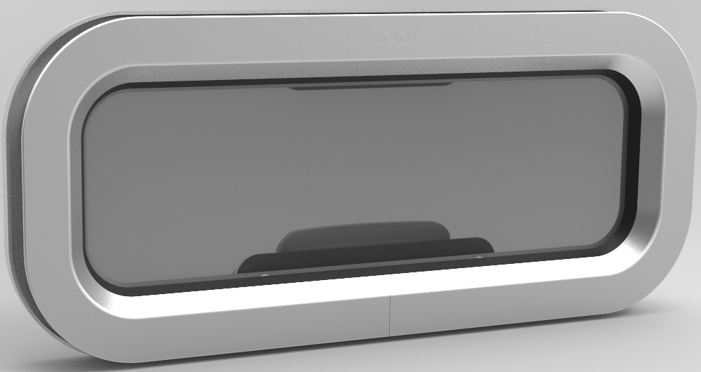 Goiot Opal Opening Portlight - Size T03 - 429 x 171mm Cut-Out - Gray Acrylic (117997)