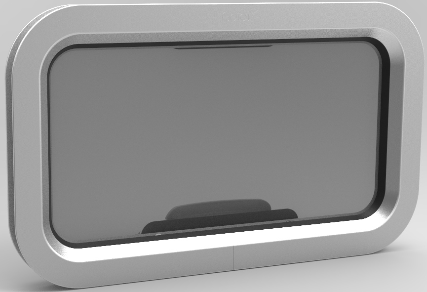 Goiot Opal Opening Portlight - Size T05 - 429 x 244mm Cut-Out - Gray Acrylic (116411)