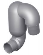 Vetus Plastic Gooseneck LT7575 - Fixed 75mm Inlet - Prevents the Exhaust System from Backfilling (LT7575)