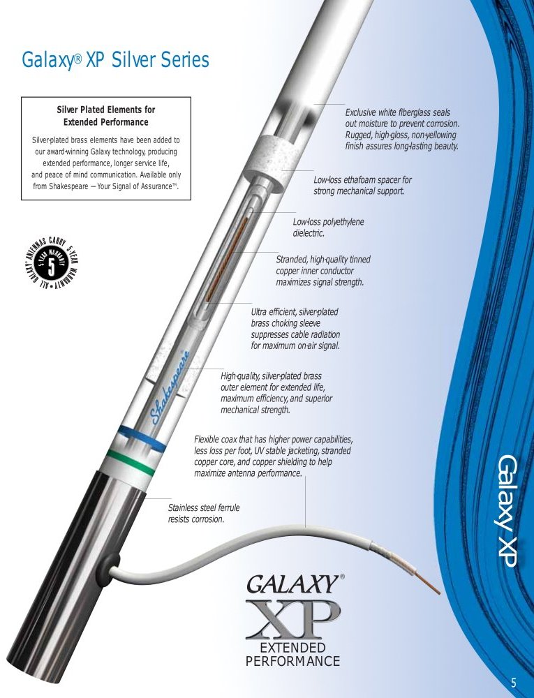 Shakespeare Galaxy 2.4m AIS Aerial - 6dB Gain - This Highly Sophisticated Antenna Design is Outstanding for Long Distance Communication (SP5225-XT-AIS) - Image 2