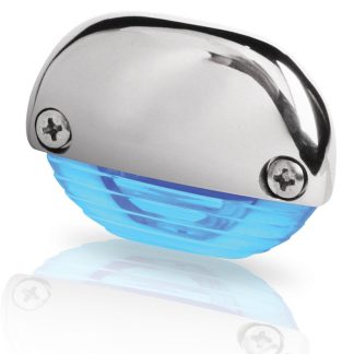 Hella Marine Blue LED Easy Fit Gen2 Waterproof Step Light - Polished Stainless Steel Cap - 12-24Volt DC (2JA958126131)
