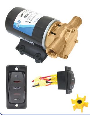 Jabsco Wakeboard / Ski Boat Ballast Pump Kit - 12 Volt - 38LPM - 11.5 Amp - Incl Dash Mount Reversing Switch - 1/2" NTP and 1" Hose - 18220-1127 (J40-132)