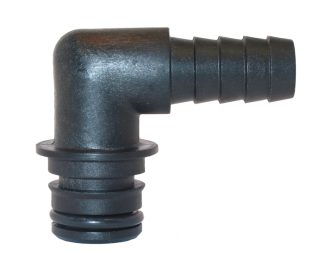 Jabsco Snap-In Ports - 19mm Plug-in with 12mm Hose Barb - 90 Deg Elbow Port - Sold in Pairs 30651-1000 (J25-143)