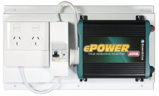 Enerdrive ePower 400W 12V RCD Inverter Kit - True Sine Wave Inverter 12V DC to 240V AC - With RCD and GPO Inverter Kit (RCD-GPO-EP400W)
