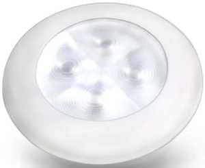 Hella Marine Round LED Courtesy Light - White Light with White Plastic Rim - 12Volt (2XT980500541)