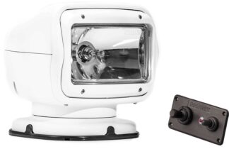 GOLIGHT GT HALOGEN Remote Control Searchlight - WHITE 12 Volt - 5.5 Amp - Wired Remote Panel - 225,000 Candela (492671)