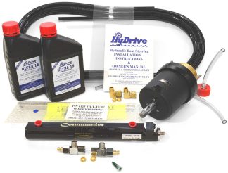 Hydrive Commander Complete Outboard Steering Kit - Side Mount Suits Most Single Outboards up to 135hp or Dual Counter-rotating outboards up to 250HP (COMKIT-SPORT)