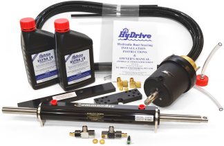 Hydrive Commander Complete Outboard Steering Kit - Front Mount Suits Most Single Outboards up to 200hp & Dual Counter Rotating Outboards up to 400HP (COMKIT5)