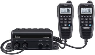 ICOM IC-M400BB Marine VHF Radio - Under Deck Black Box with COMMANDMIC HM-195B/SW- DSC, Noise Cancelling Technology - NMEA0183 - Built-In GPS (IC-M400BB)