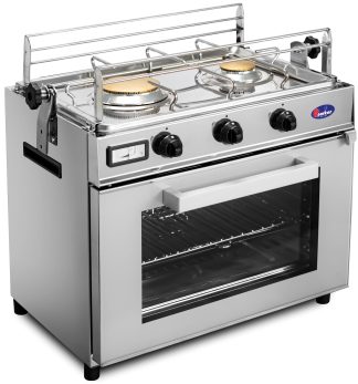 Parker 2 Burner Gas Cooker with Oven (no grill) Model BC600-M - Stainless Steel with Flame Failure and Gimbals Incl. (BC600-M)