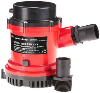 Johnson 1600GPH Heavy Duty Bilge Pump L1600 - Submersible - 24 Volt - 3.5 Amp - 100LPM - 1 1/8" and 1 1/4" Hose Connection - 32-1600-02 (131808)