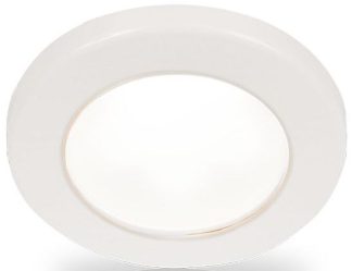 Hella EuroLED 75 Series Downlights - 12Volt White Light with White Rim -  Screw Mount - Interior or Exterior - Completely Sealed - Dimmable - 5 Year Warranty (2JA958110011)