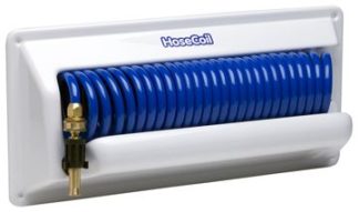 HoseCoil Deckwash Hose Storage - Horizontal Mount Enclosure with 7.6m Hose and Fittings (J27-104)