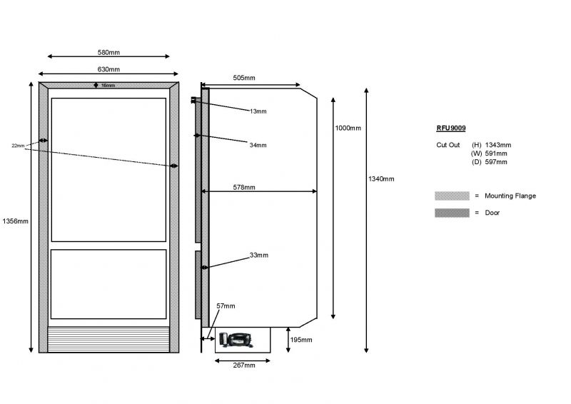 Nova Kool RFU9009 12-24 Volt - 258L - Upright Marine Fridge/Freezer - Danfoss BD50F Compressor - Suitable for Boats, Caravans, Motorhomes and RVs (RFU9009DC) - Image 3