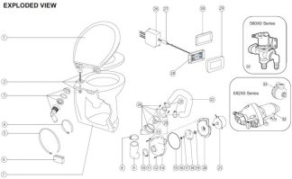 Jabsco Toilet Pump Assembly - 12 Volt - Suits Deluxe Silent Flush Electric Toilet (J16-406)