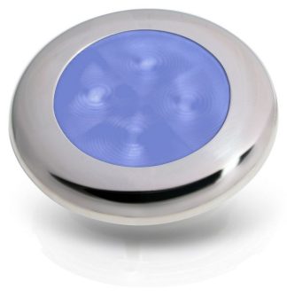 Hella Marine Round LED Courtesy Light - Blue Light with Polished Stainless Rim - 12Volt (2XT980502221)