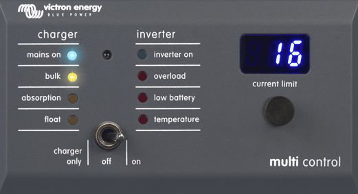 Victron Digital Multi Control 200/200A GX - Remote Control Panel to suit MultiPlus and Quattro Inverter Charger Combi (DMC000200010R)