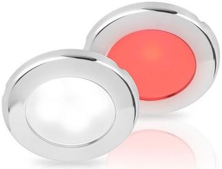Hella EuroLED 75 Series Downlights - 12Volt DUAL White/Red Light with Stainless Steel Rim - Screw Mount - Interior or Exterior - Completely Sealed - Dimmable - 5 Year Warranty (2JA015247021)