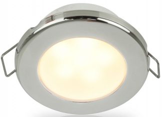 Hella EuroLED 75 Series Downlights - 24Volt Warm White Light with Stainless Steel Rim - Spring Clip Mount - Interior or Exterior - Completely Sealed - Dimmable - 5 Year Warranty (2JA958109621)