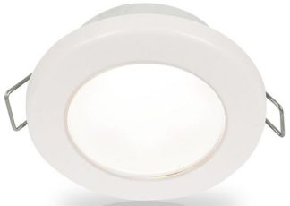 Hella EuroLED 75 Series Downlights - 24Volt White Light with White Rim - Spring Clip Mount - Interior or Exterior - Completely Sealed - Dimmable - 5 Year Warranty  (2JA958110611)