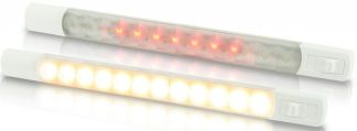 Hella Marine Warm White/Red LED 3W Surface Mount Strip Lamp - 12Volt - WITH Switch - Waterproof (2JA958121101)