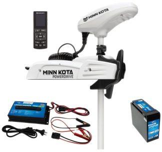 Minn Kota RT TERROVA QUEST KITS - Includes 24V or 36V Lithium and Battery Charger -  60" 72" 87" 100" KITS BLACK or WHITE Bow Mount Electric Motor - Saltwater - 24/36V - 90/115lb Thrust