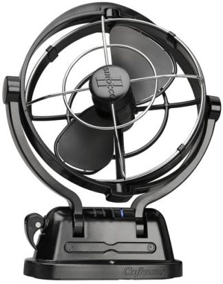 Sirocco II Fan 7010 Caframo - 12-24 Volt - BLACK - 3 Speed - 360º Rotation - Ideal for Marine-Boat-Caravans-RV - Quiet Operation (TRA 7010CA Black)