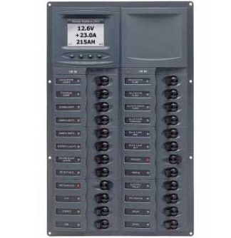 BEP Marinco Contour 24 Circuit Breaker DC Panel - Vertical with Digital Meter (113194 - 905V-DCSM)