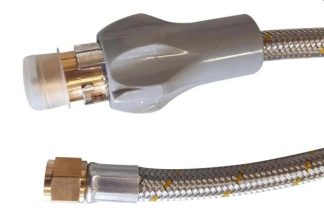 Galleymate and Sizzler LPG Gas 1.5m Braided Stainless Hose with Bayonet Fitting - For When Your Boat / Caravan / Motorhome or RV has Integrated Gas Systems (RegBayonet Hose 1.5m)