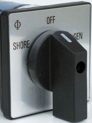 SHORE / OFF / GEN Changeover Switch - Rotary Cam Switch - 240VAC - 25A - 2 Pole - Single Phase (AUS0036)