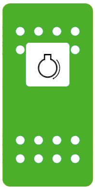 Carling Actuator - Replacement Only - ENGINE START (Contura II) - Suits all Carling Contura Series Rocker Switches - CARL-ACT-ST (Sur Actuator-Green)