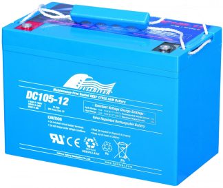 Fullriver DC105 - 12 Volt - 105Ah - 680CCA - Marine Deep Cycle AGM MinnKota Electric Trolling Motor Battery - Maintenance Free Sealed AGM (DC105-12B)