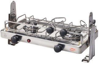 ENO XTREM 2 Burner Marine Cooktop - Marine Stove with Electronic Ignition and Pot Holders - 1 Large (8500BTU) and 1 Medium (6000BTU) Burner (062391)