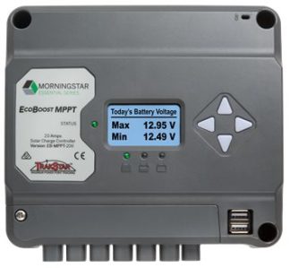 Morningstar EcoBoost MPPT 20 Amp Solar Controller with LCD Display - Suits 12 or 24V Systems - Essential Series (SR-EB-MPPT-20M)
