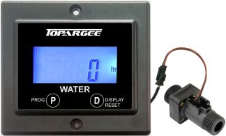 * $20 Flat Rate Shipping* - Topargee H2F-FM Digital Water Tank Gauge 12V - Flush Mount - Displays Litres Left in Your Water Tank - Nothing Fitted to Your Tank - In Line Flow Meter (H2F-FM)