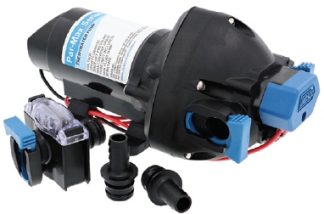 Jabsco Par-Max 3.0 - 12 Volt - 11LPM - 40PSI - Freshwater Pressure Pump - Incl 12mm Hose Fittings and Strainer - 31395-4012-3A (J20-202)